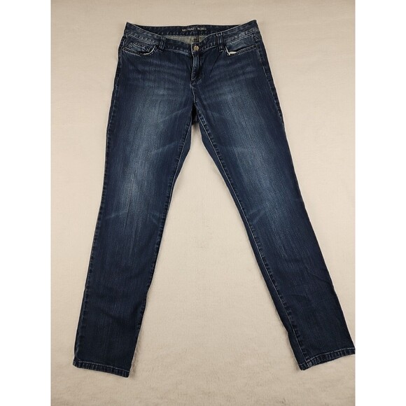 MK Michael Kors Womens size 10 Tapered Leg Mid Rise Stretch Jeans Dark Blue - Picture 1 of 10